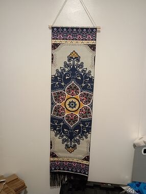 Boho  Wall Hanging Tapestry in Multicolors 54.5"X13 3/4"